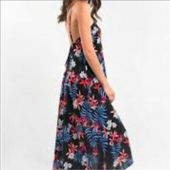 Lovestitch Tropical Print Halter Keyhole Dress S/M - Picture 4 of 8